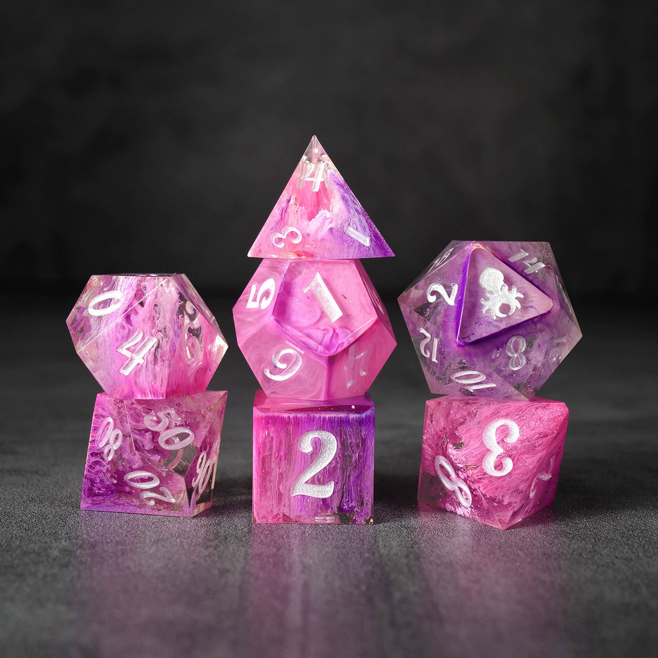 Kraken Lux Production Sample #5 7pc Sharp Edge Dice Set